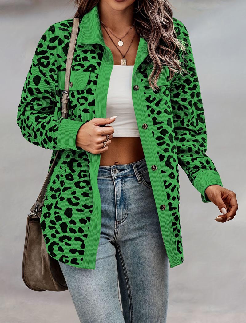 Button-Up Leopard Print Jacket
