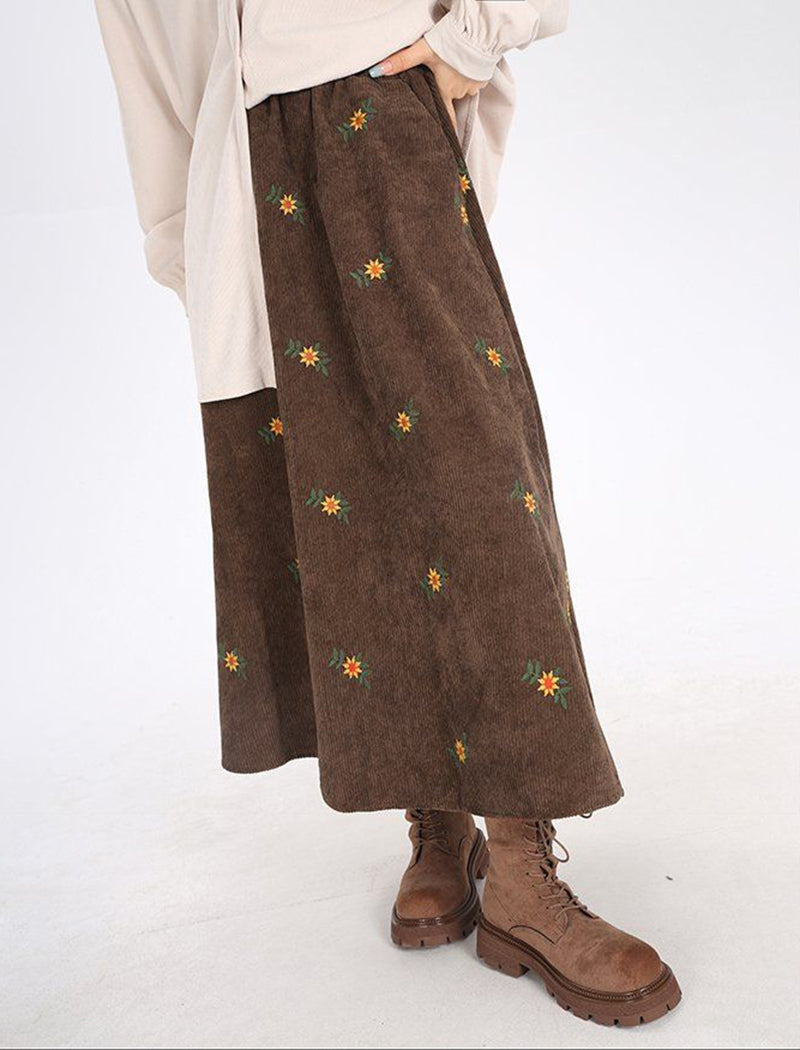 Corduroy A-Line Skirt