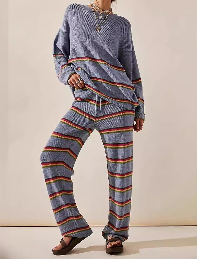 Striped Knit Matching Set