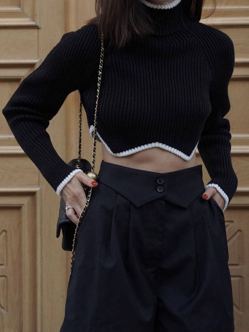 Cropped Turtleneck Sweater