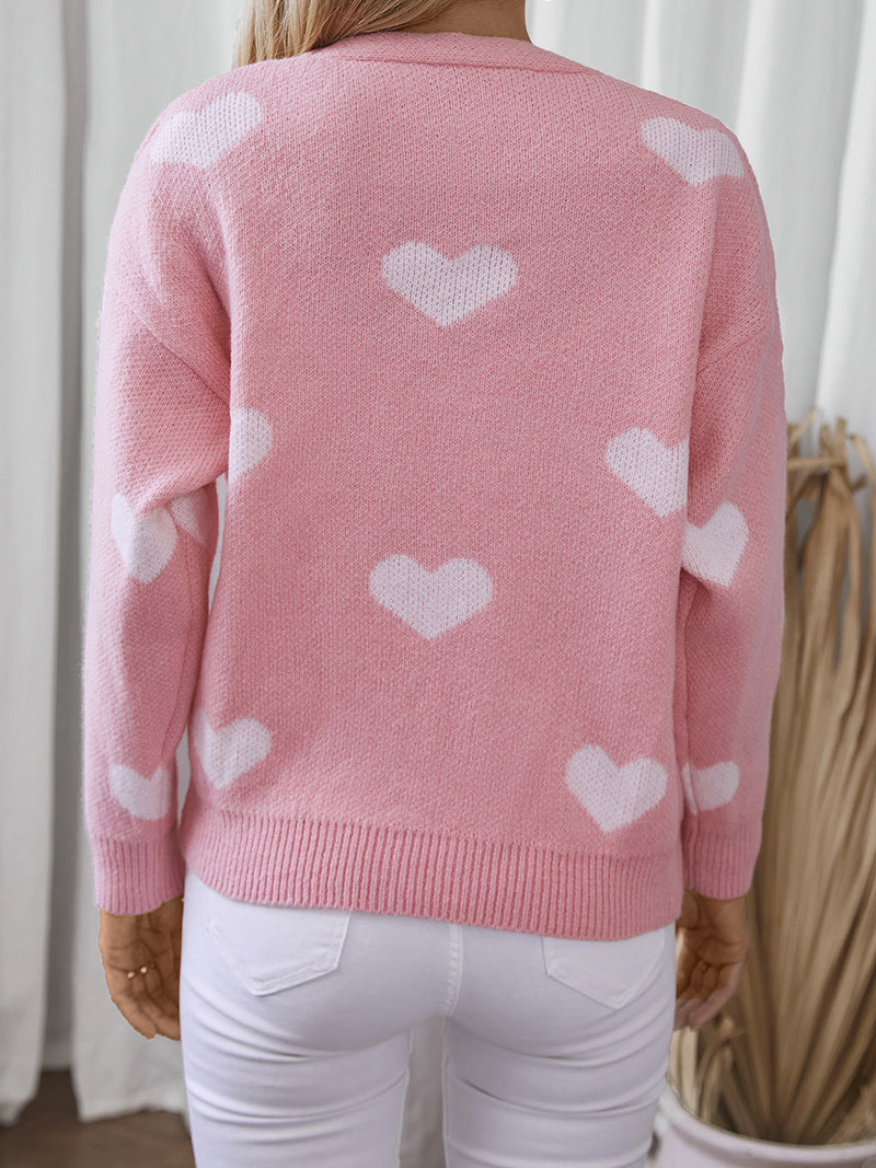 Heart Print Cardigan