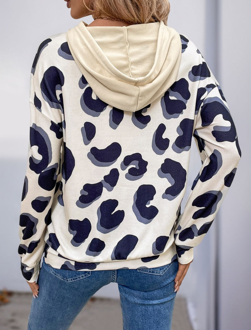 Cutout Panel Hoodie with Print