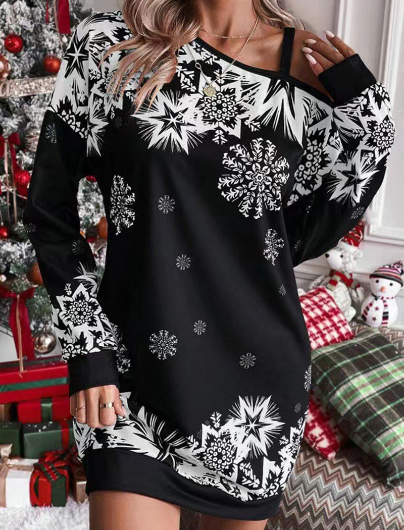 Cozy Snowflake Print Tunic for Holiday Gatherings