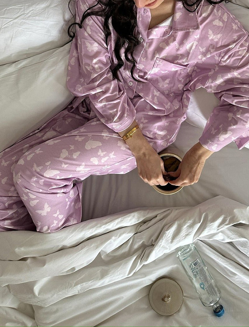 Printed Long-Sleeve Pajama Set