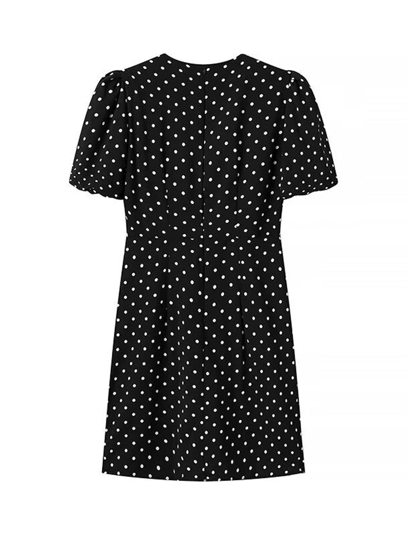 Polka Dot Bow Tie Mini Dress