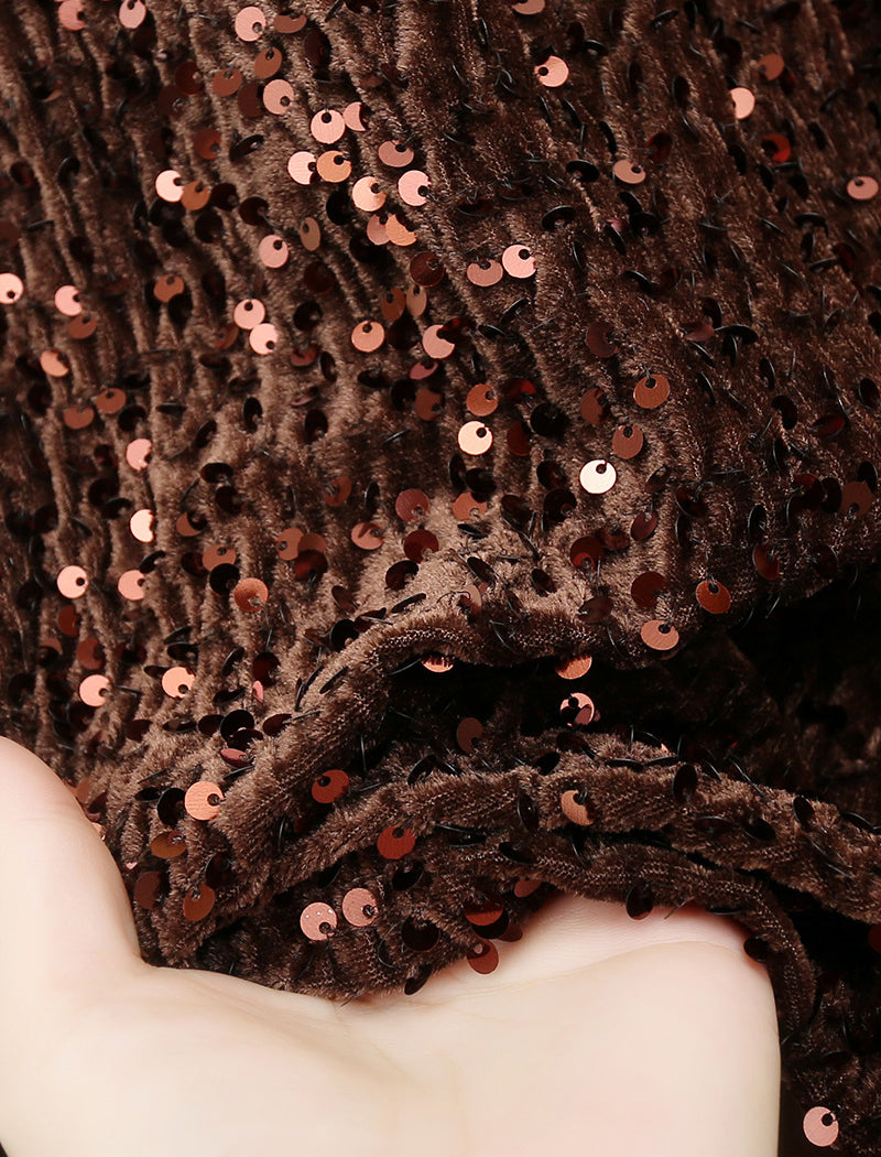 High-Waist Sequin Midi Skirt