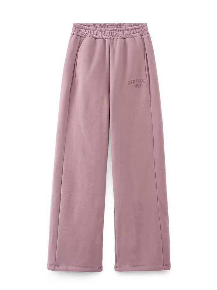 Zip-Up Crop Jacket and Wide-Leg Pants Set