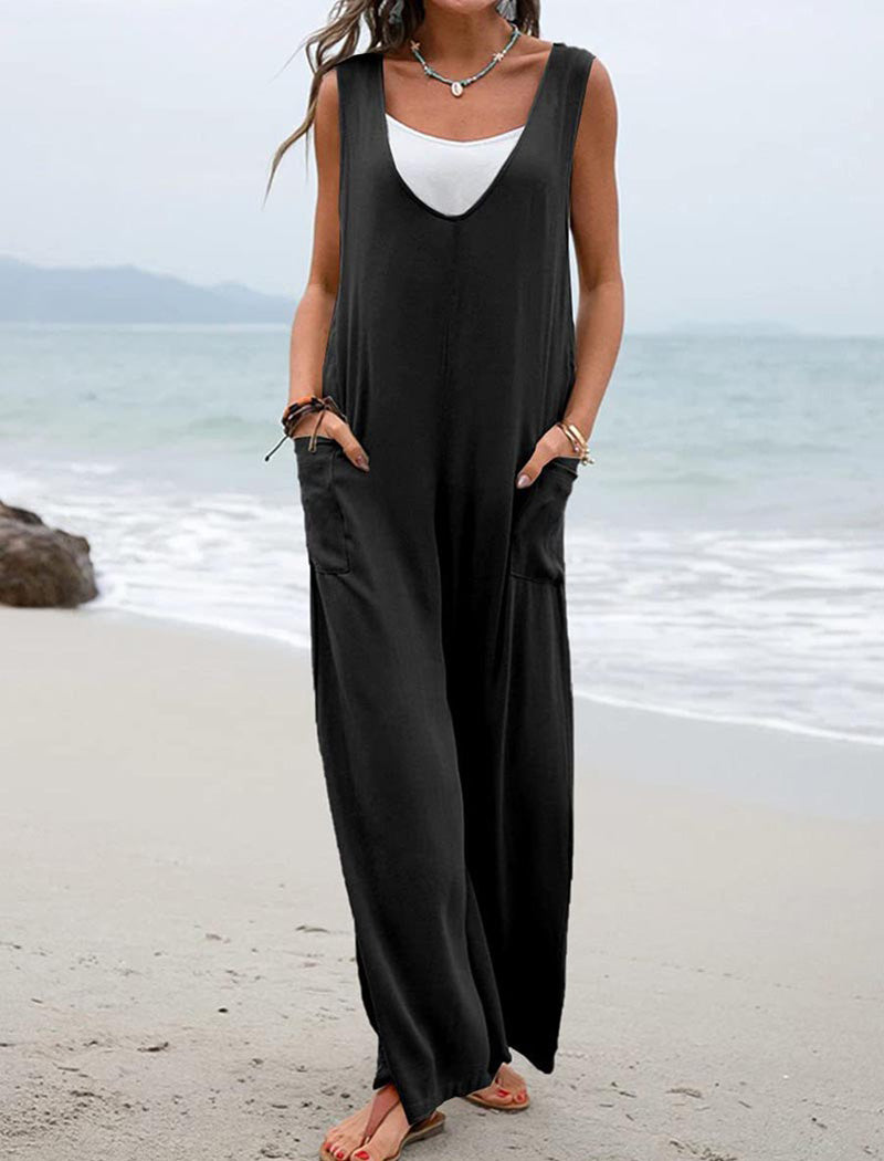 Relaxed Fit Sleeveless Jumpsuit