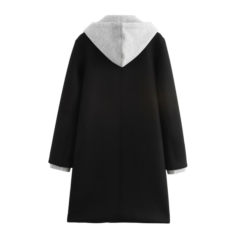 Layered Hoodie Longline Coat