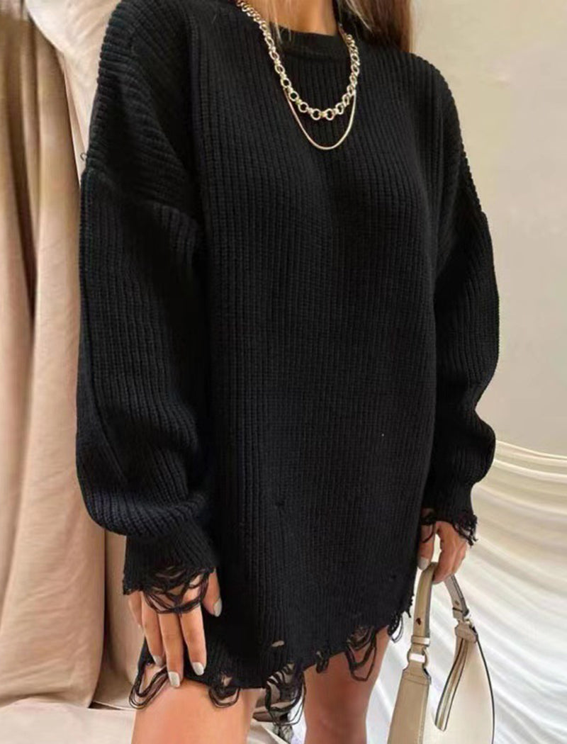 Distressed Oversized Sweater