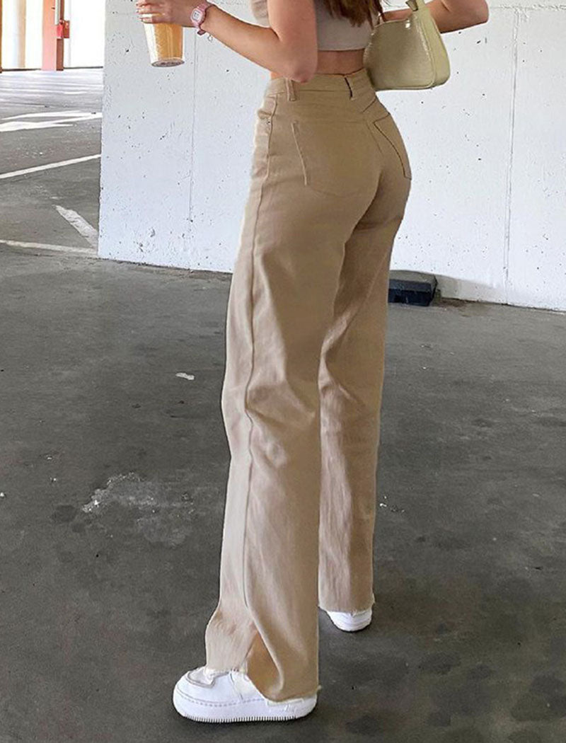 High-Waisted Straight-Leg Pants