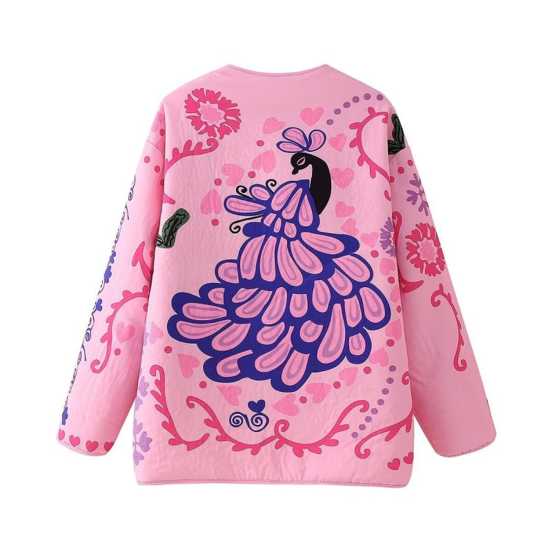 Floral Print Button-Up Jacket