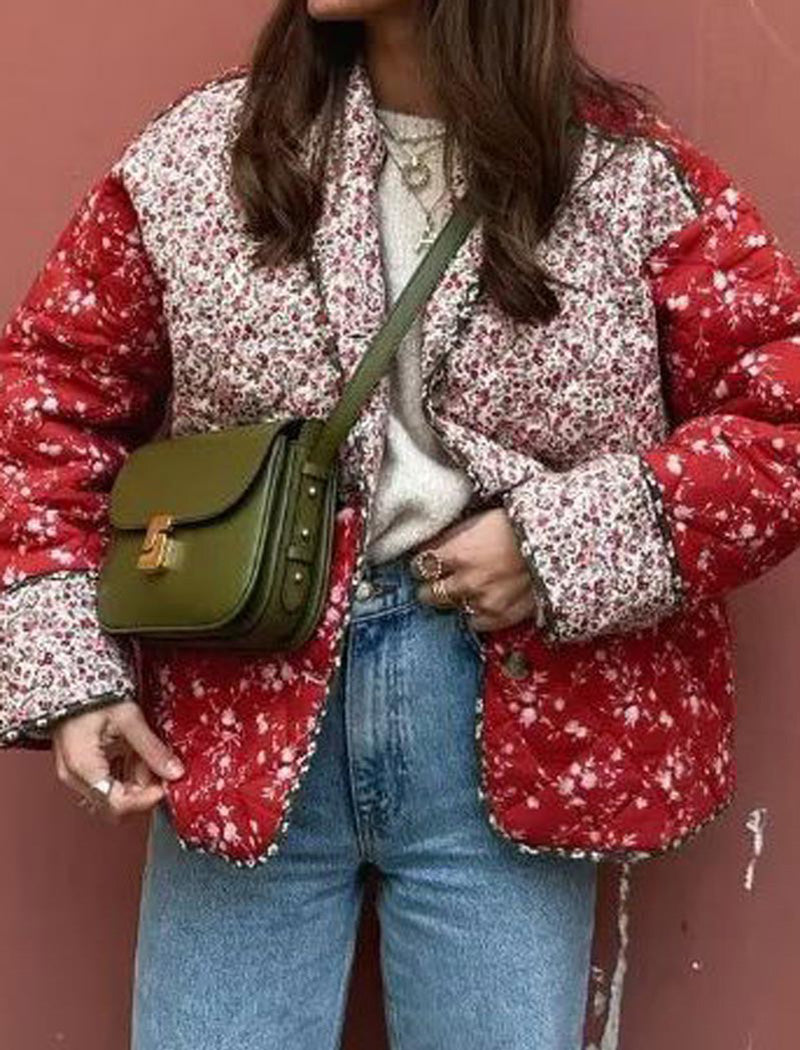 Quilted Patchwork Colorblock Jacket