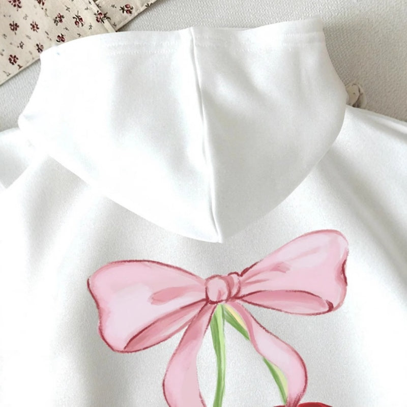 Cherry Print Crewneck Hoodie