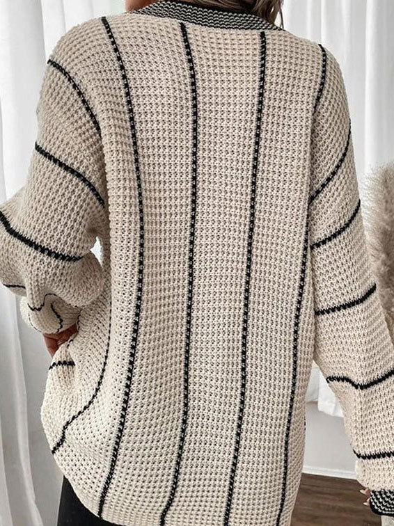 Striped Knit Oversized Sweater