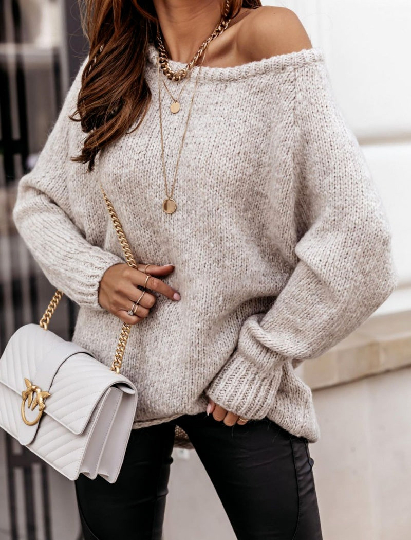 Off Shoulder Knit Pullover