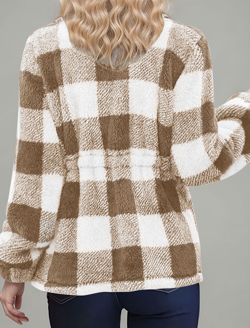 Plaid Pattern Zipper Jacket