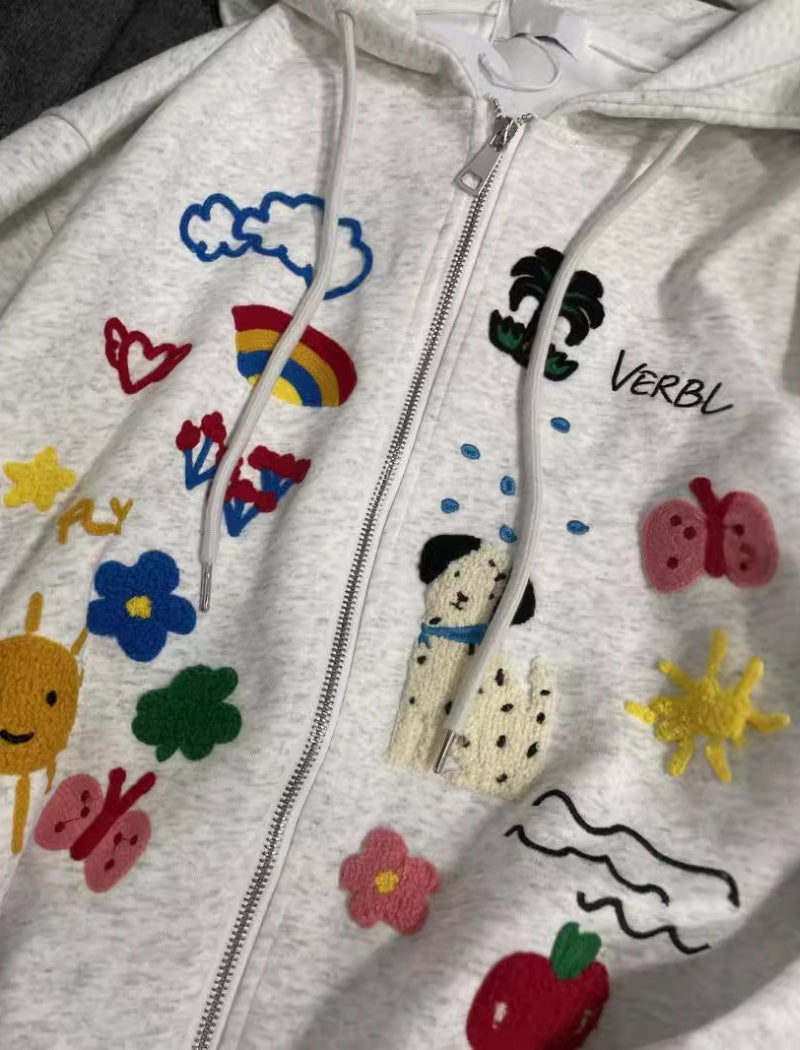 Graphic Zip-Up Hoodie