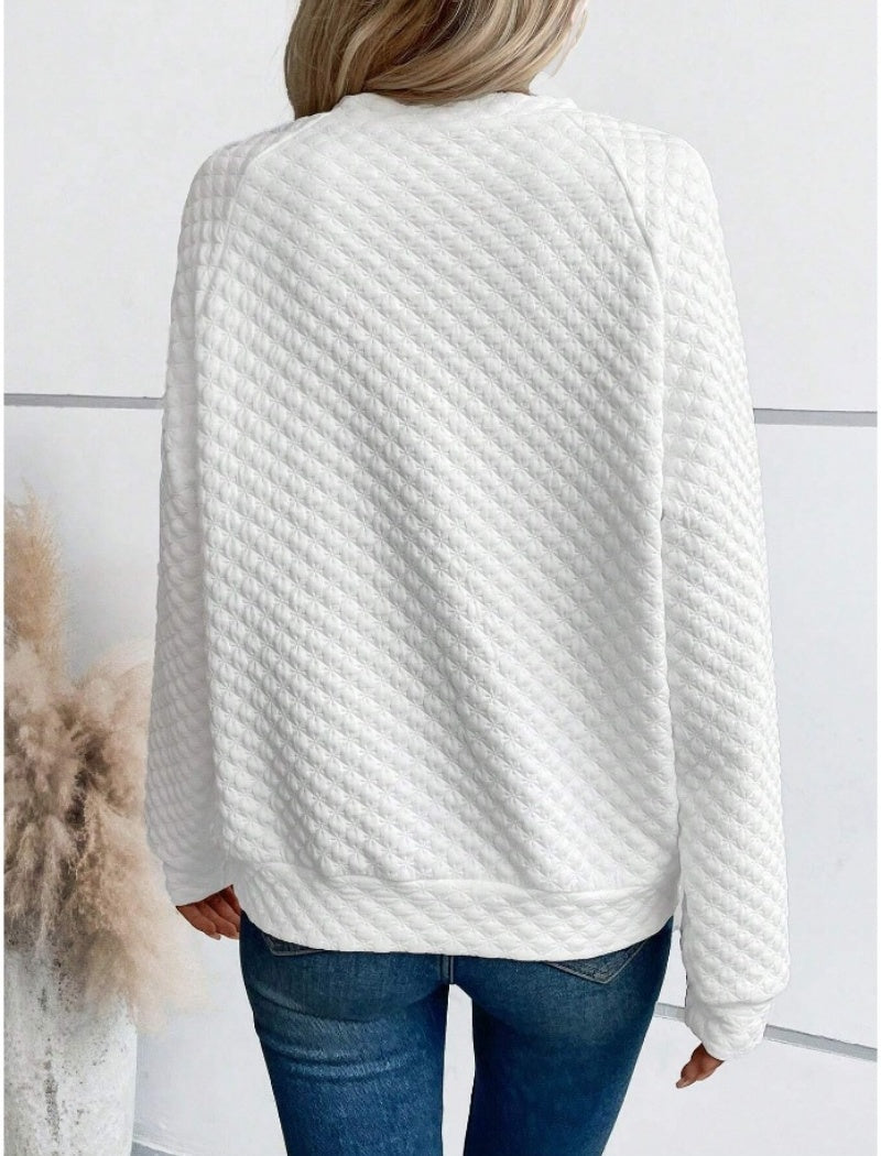 V-Neck Colorblock Long Sleeve Casual Top