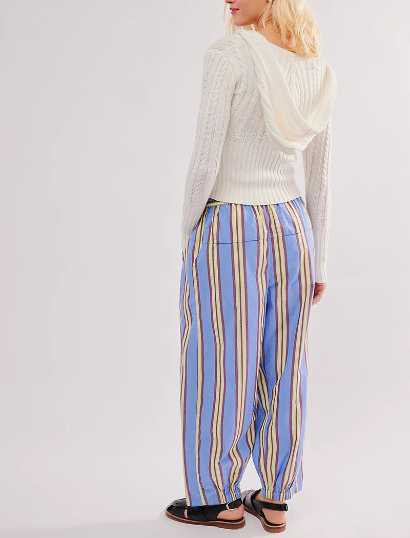Relaxed Striped Wide-Leg Pants