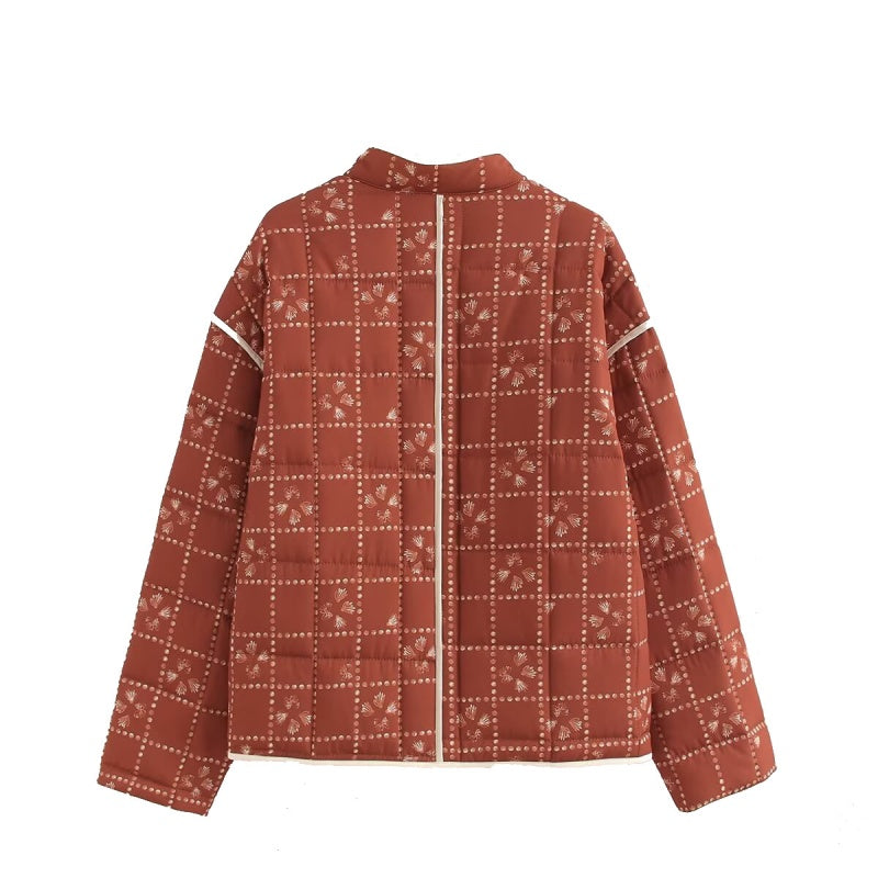 Quilted Floral Pattern Jacket
