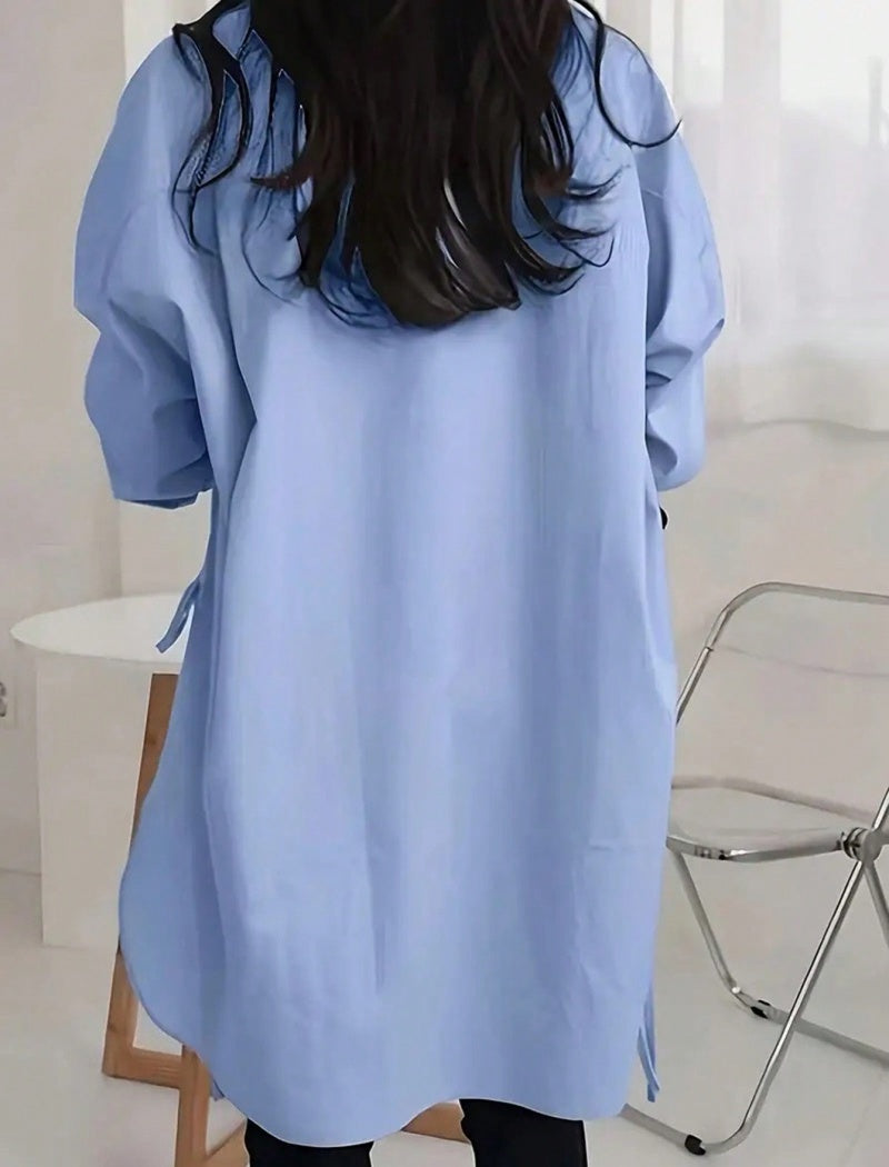 Loose Front Tie Shirt