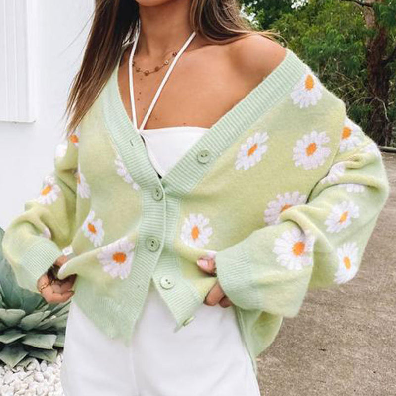 Floral Button-Up Cardigan