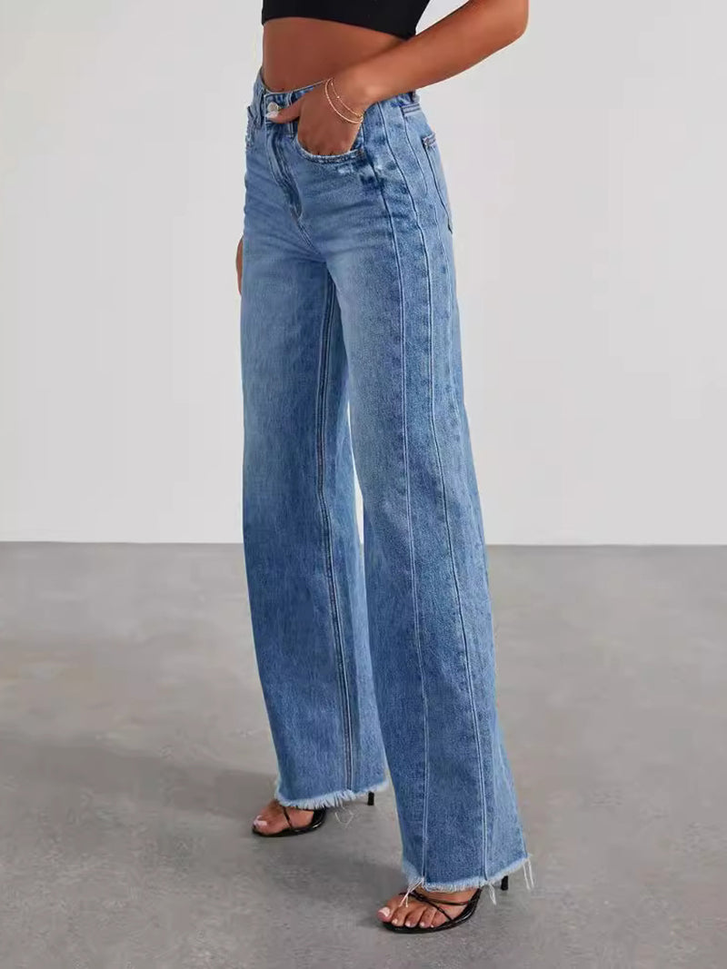 High-Waisted Wide-Leg Jeans