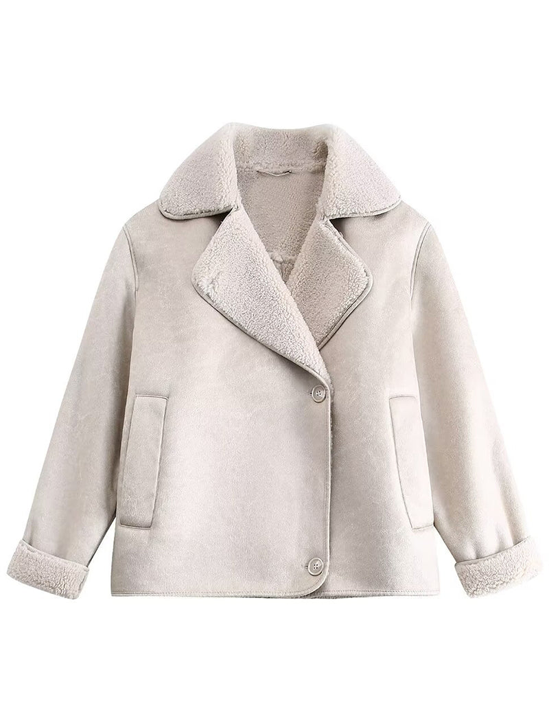 Loose Faux Fur Lined Jacket