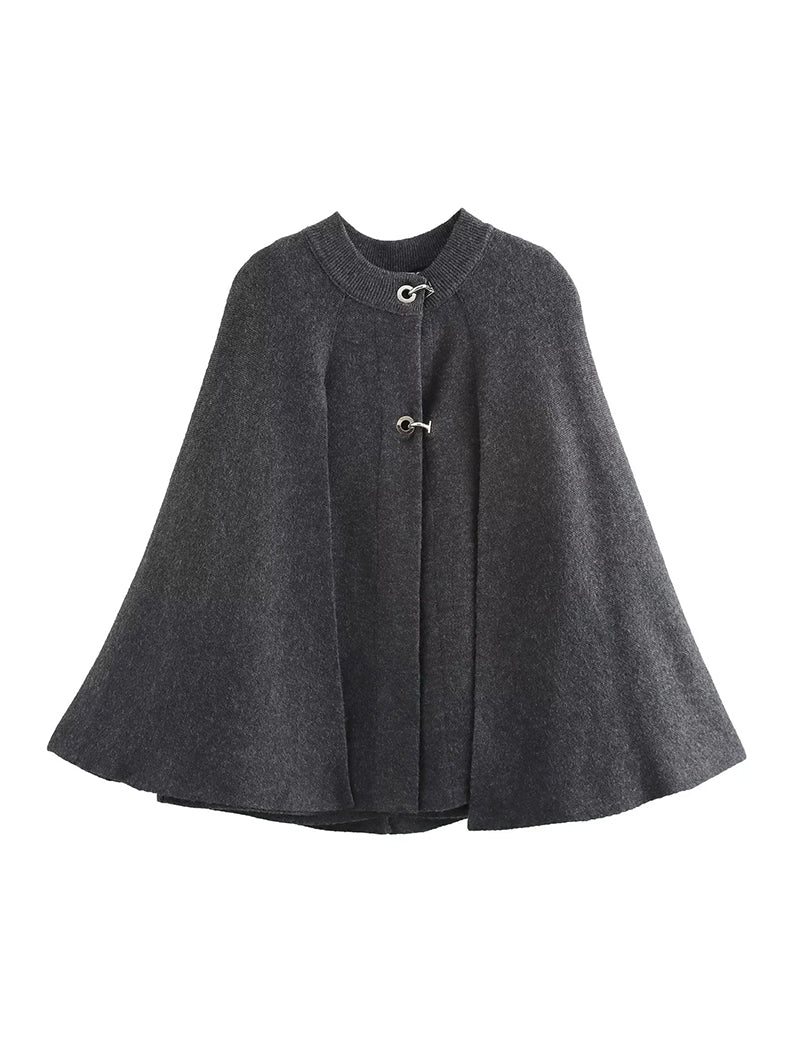 Cape Style Knit Coat