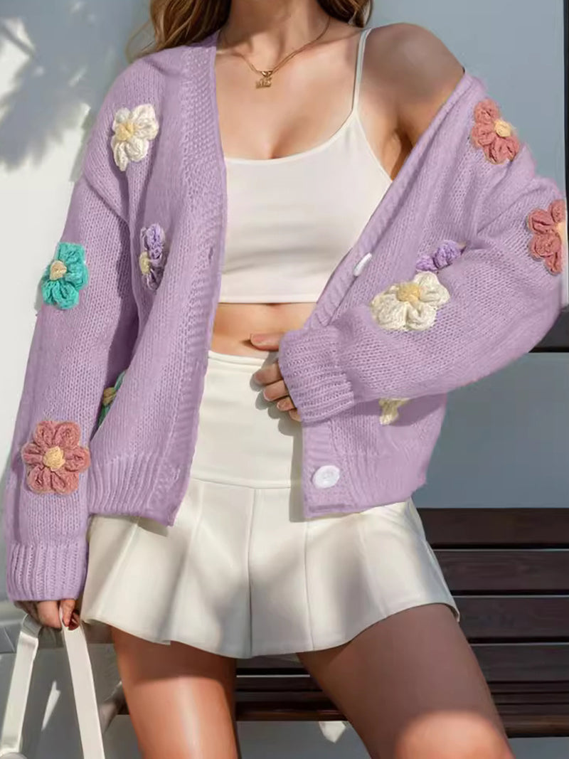 Floral Cardigan Sweater