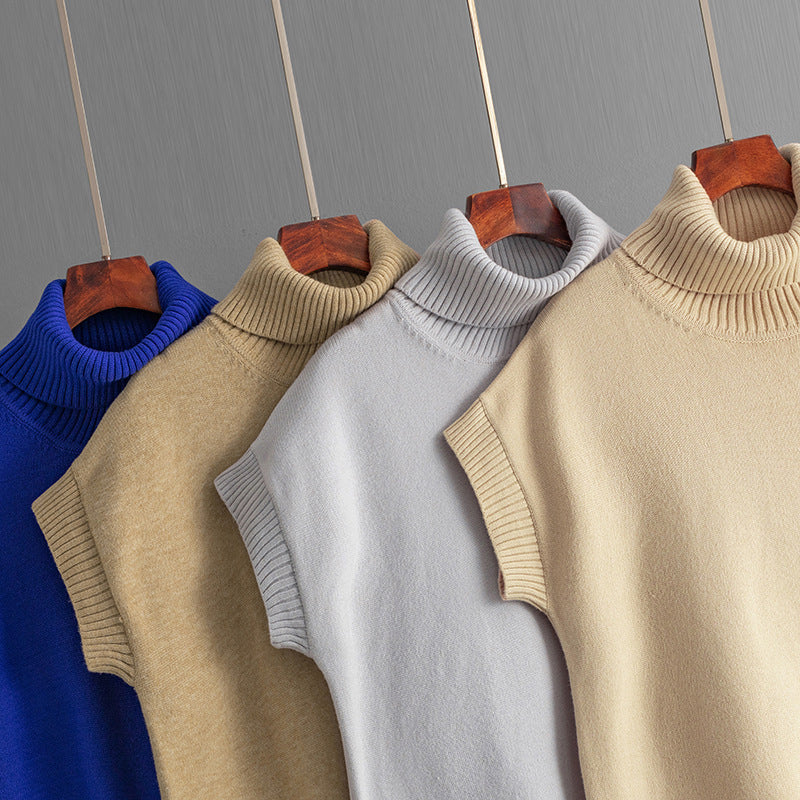 Sleeveless Turtleneck Knit Top