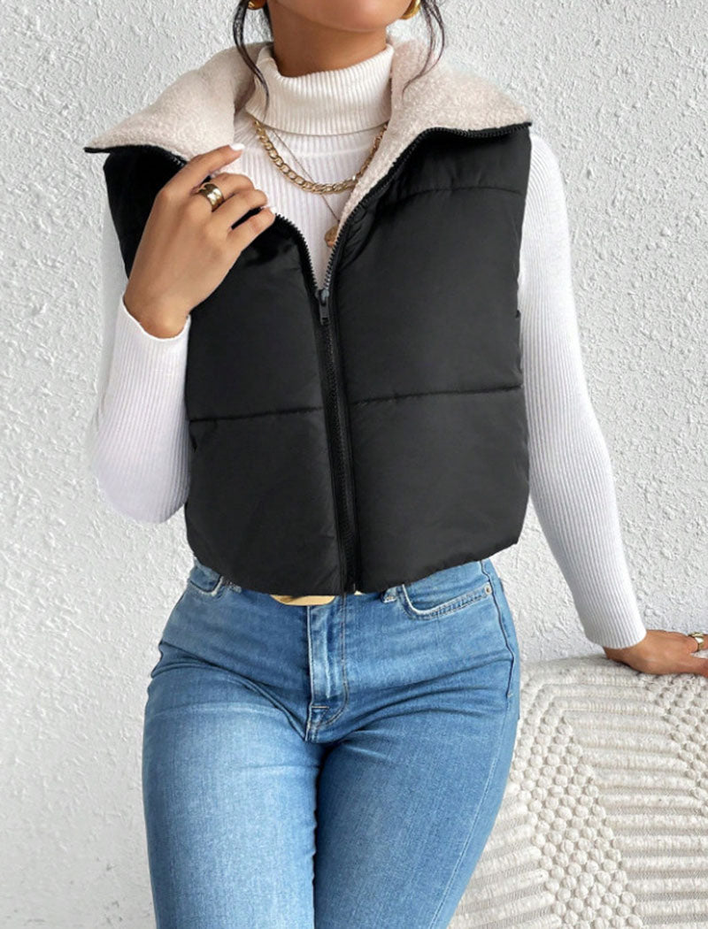 Casual Layered Puffer Vest