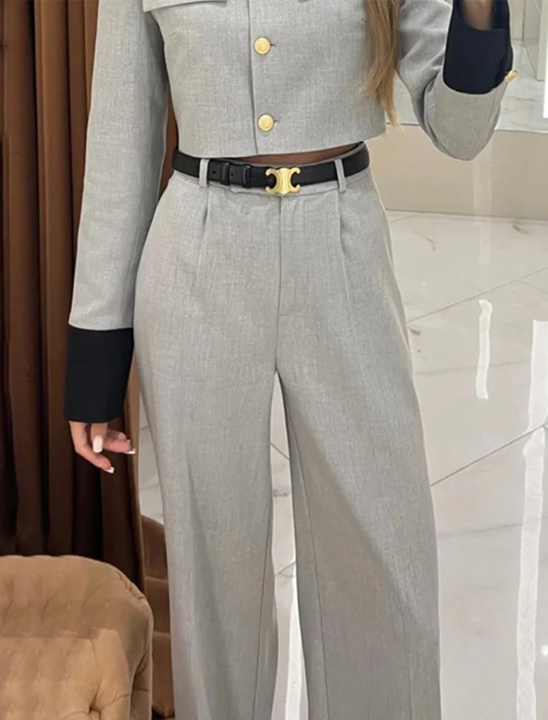 Cropped Blazer and Pants Set