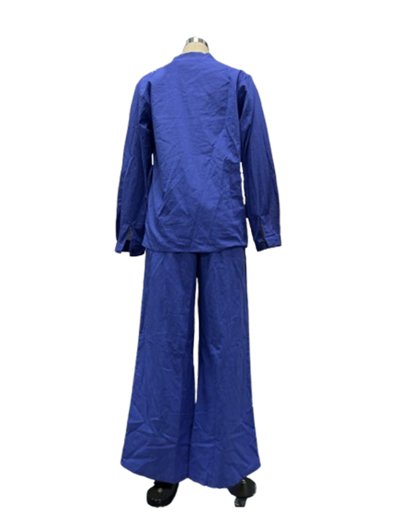 Loose-Fit Buttoned Long Sleeve Set