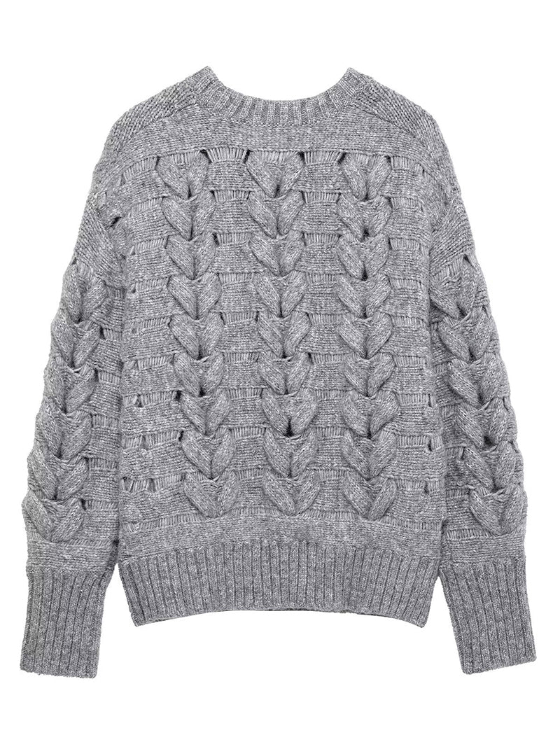 Knit Crewneck Long Sleeve Sweater