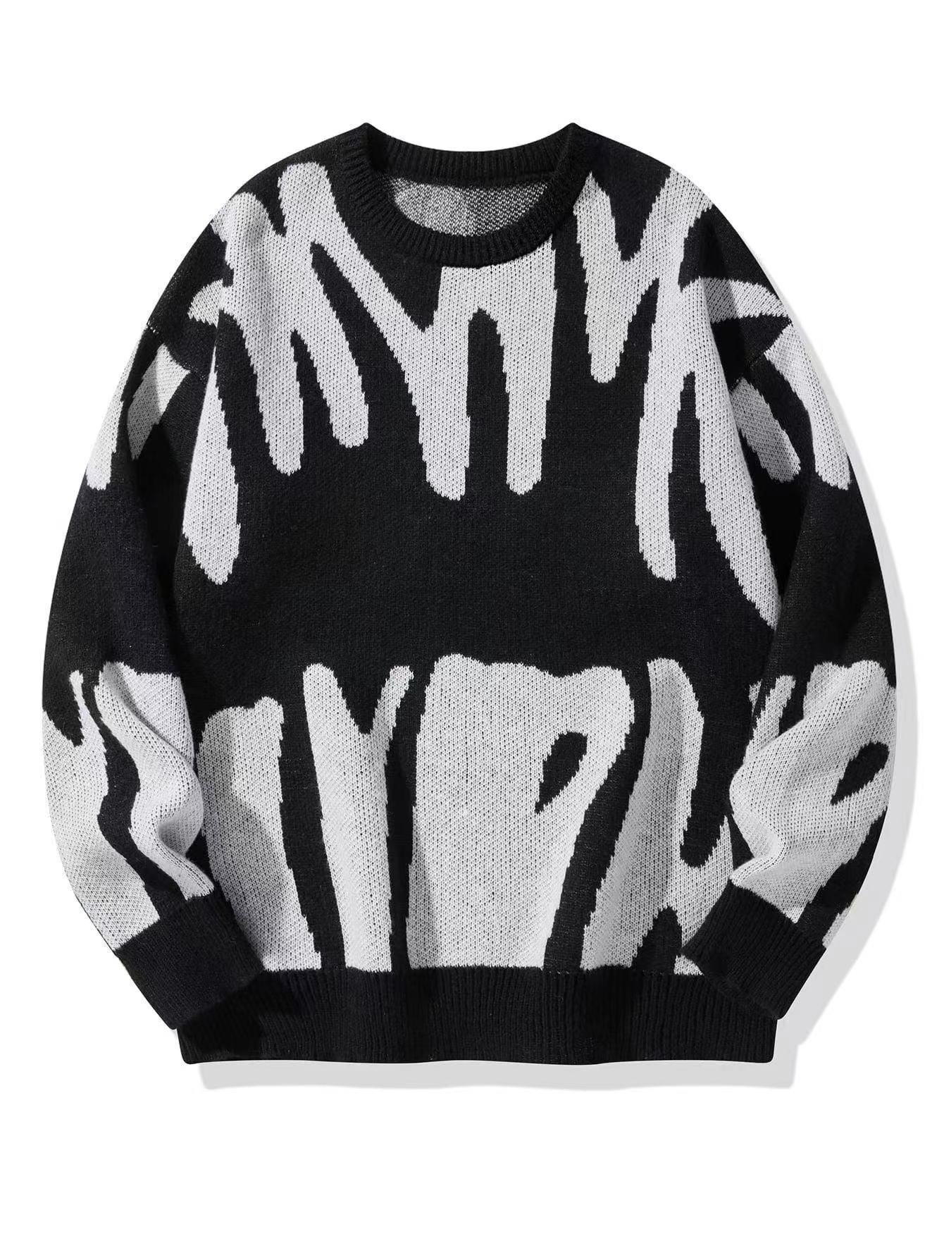 Colorblock Graphic Sweater
