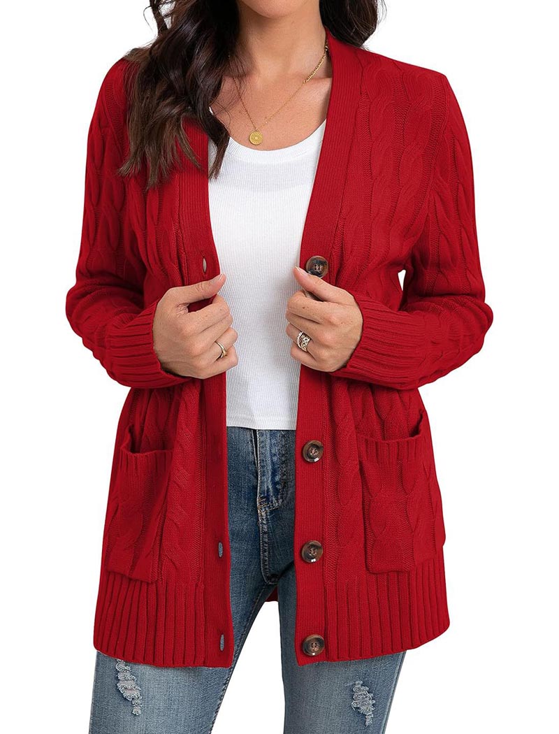 Button-Up Knit Cardigan