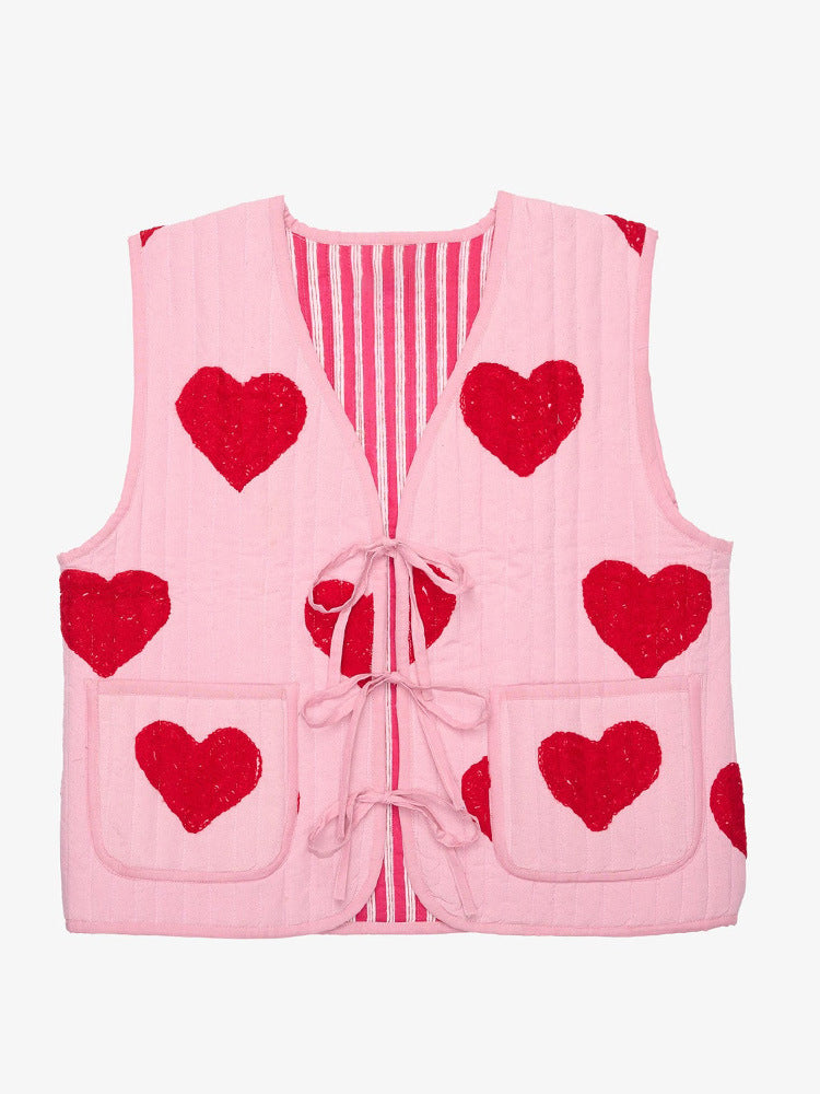 Heart Graphic Quilted Vest