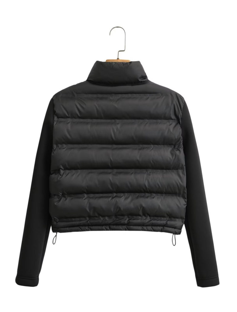 Cropped Puffer Jacket with Zipper