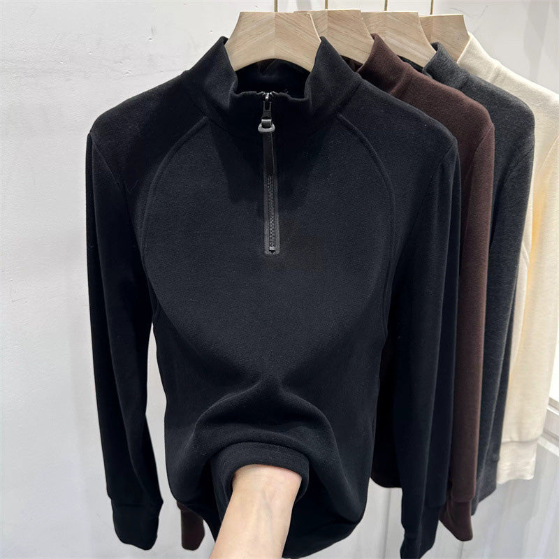 Half-Zip High Neck Pullover