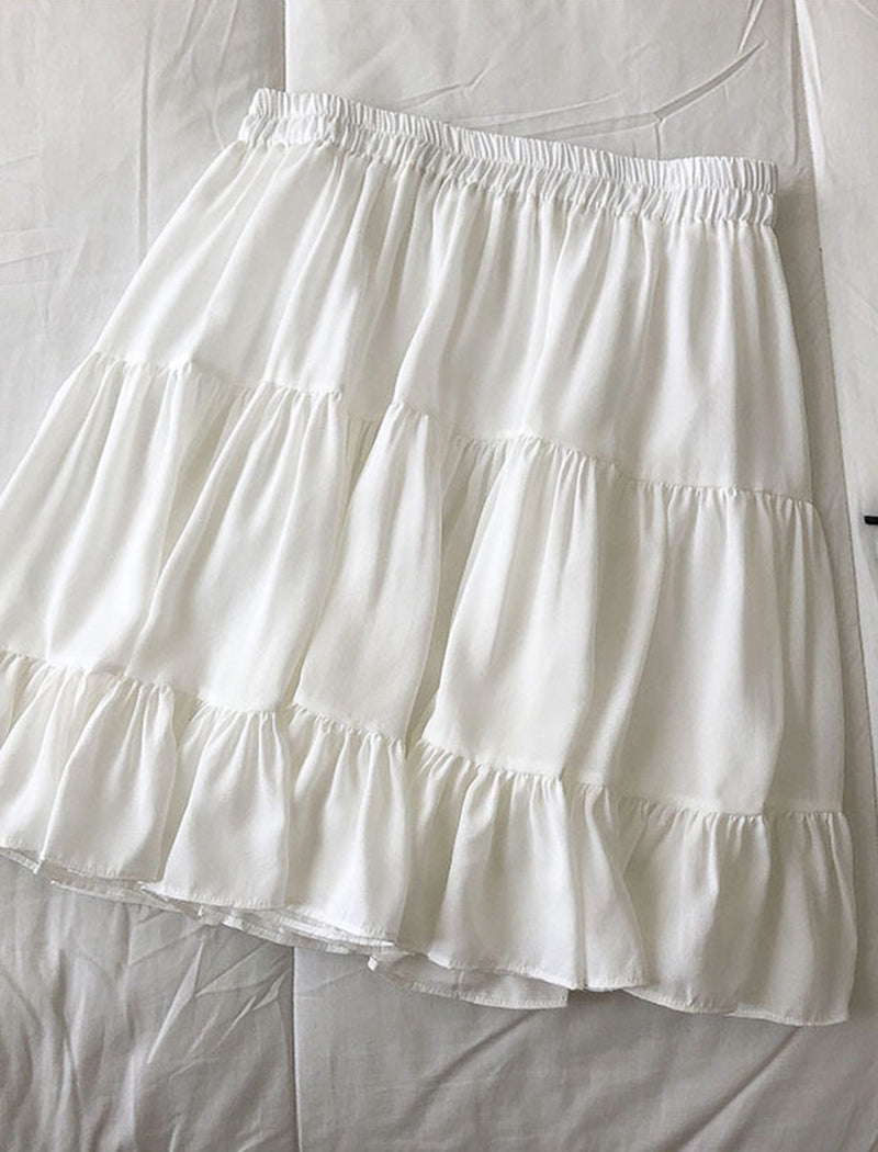 Elastic Waist Patchwork Skirt