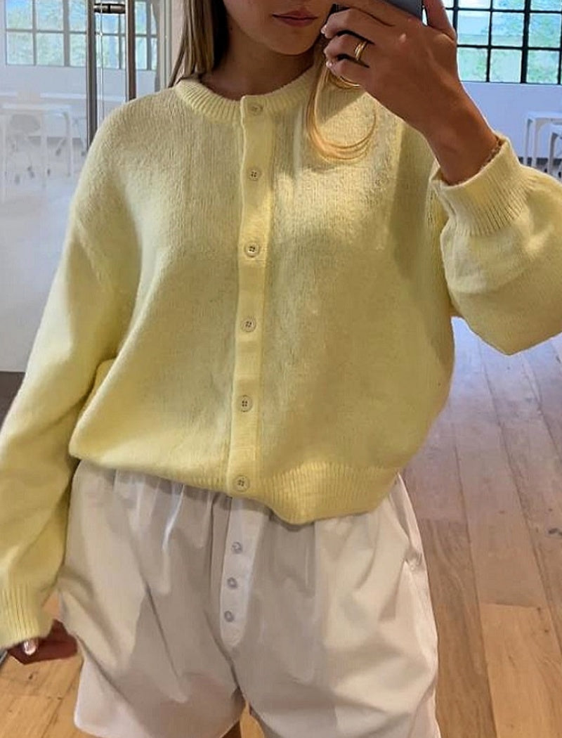 Long Sleeve Buttoned Knit Cardigan