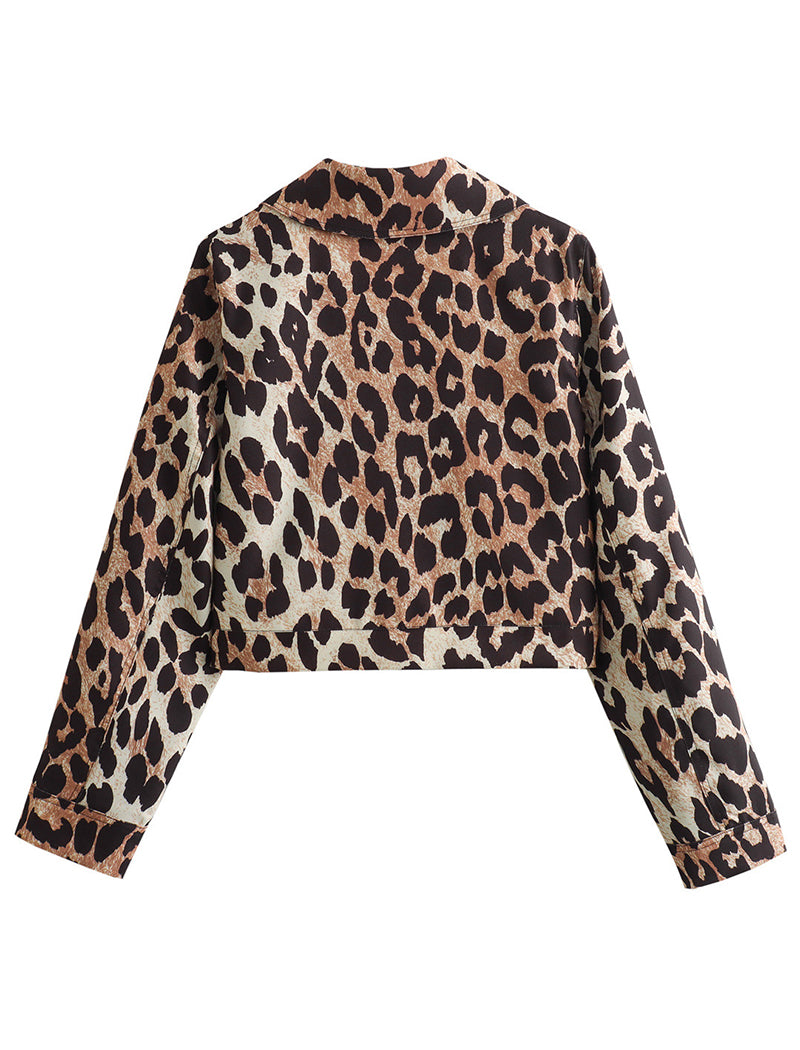 Cropped Leopard Print Jacket