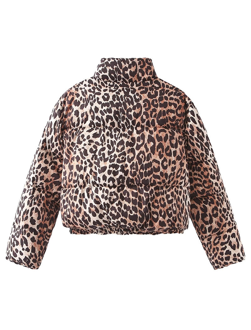 Cozy Leopard Print Puffer Jacket
