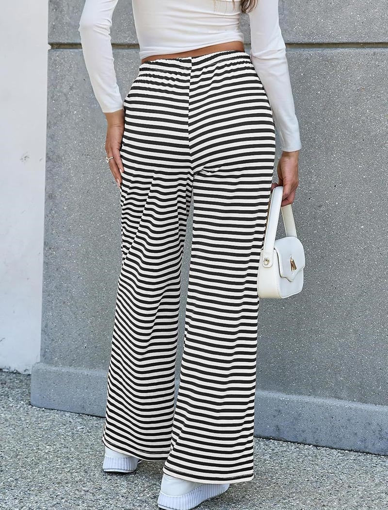 Casual Stripe Tie Bell Pants