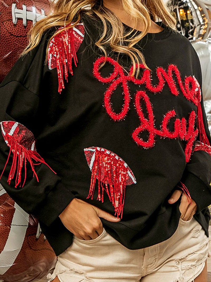 Game Day Tassel Pullover