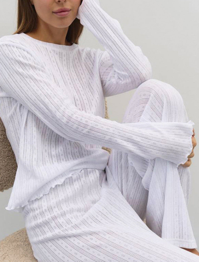 Ribbed Lounge Set with Long Sleeves