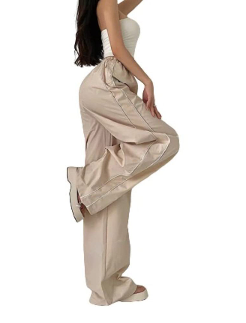 Track-Style Wide-Leg Pants