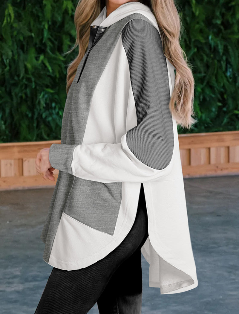 Colorblock Hoodie with Pockets